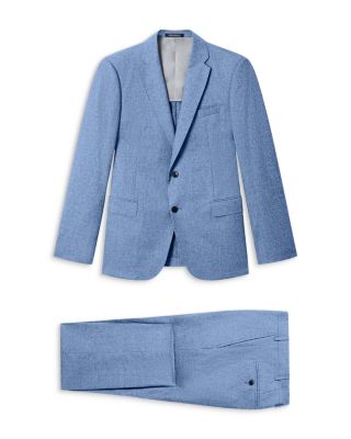 Slim Fit Light Blue Melange Suit