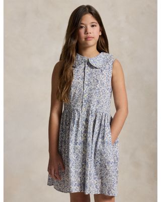 Girls' Floral Slub Cotton Shirtdress - Big Kid
