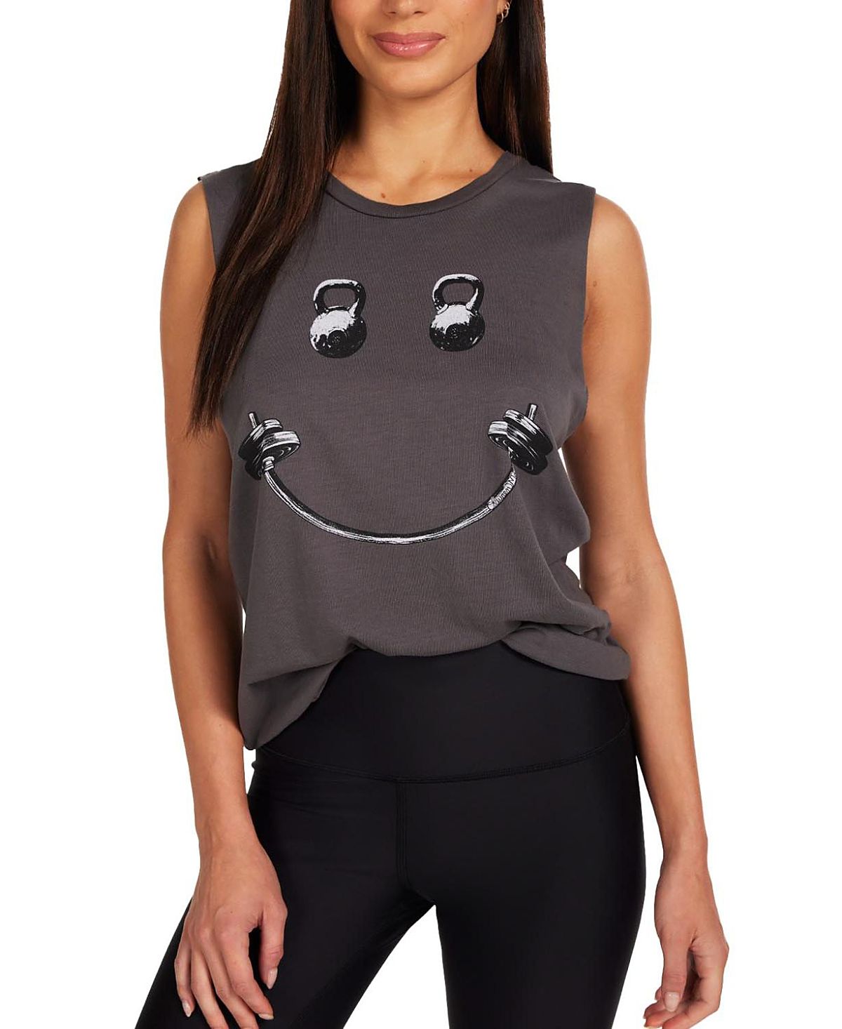 Lauren Moshi Kerry Barbell Happyface Tee