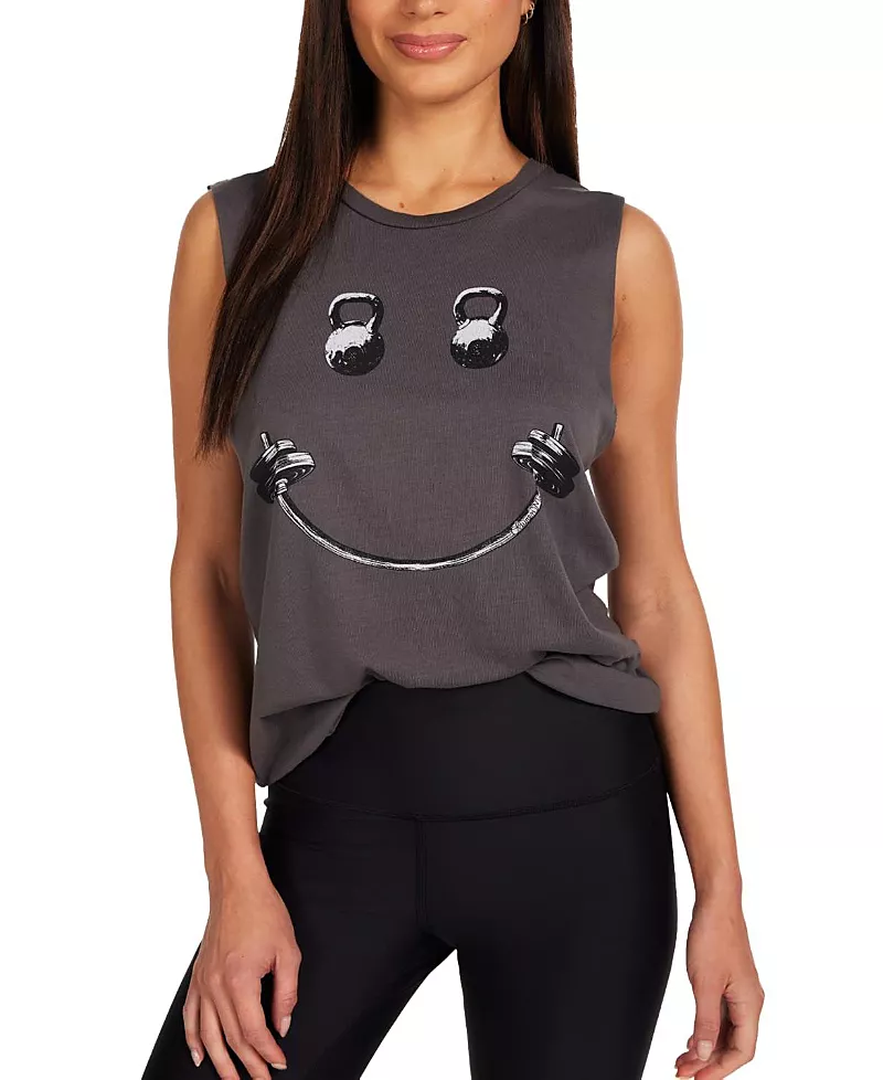 Lauren Moshi Kerry Barbell Happyface Tee