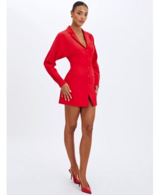  Blythe Cherry Red Batwing Blazer Mini Dress