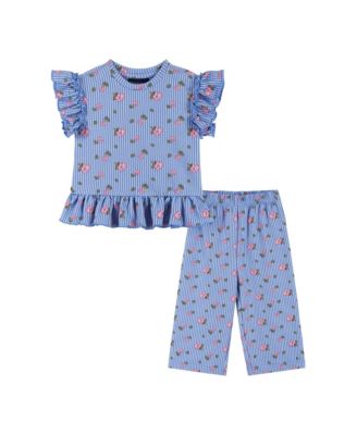  Girls' Knit Seersucker Top & Pant Set - Baby