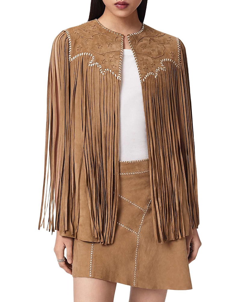 Allsaints Carter Tassel Suede Vest
