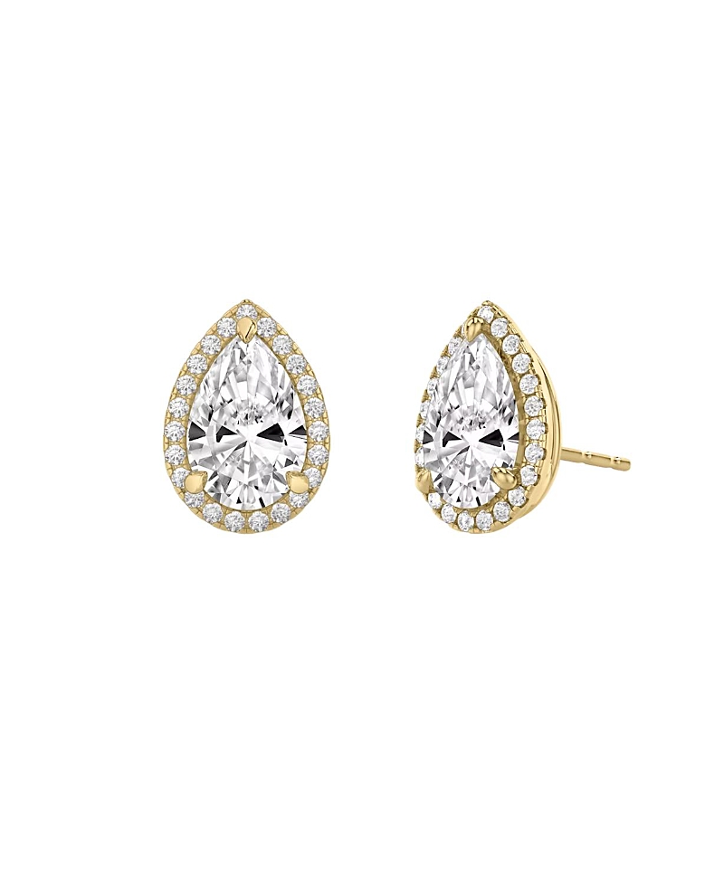 Vrai Halo Stud in 14K Gold, 1.5ctw Pear Lab Grown Diamond