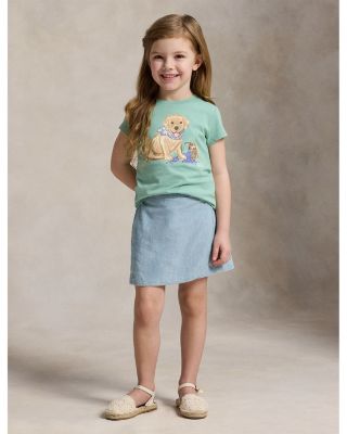 Girls' Dog-Print Cotton Jersey Tee - Little Kid