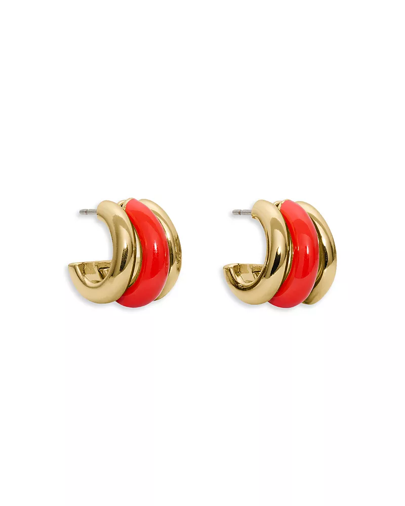 kate spade new york Tiny Twinkles Triple Row Huggie Hoop Earrings