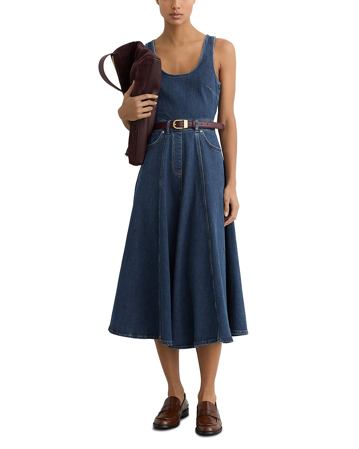 Reiss Rosie Denim Midi Dress