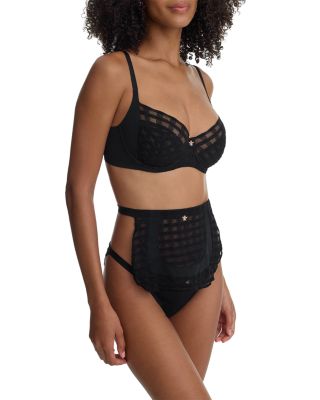 Bonbon Gingham Lace Half Apron