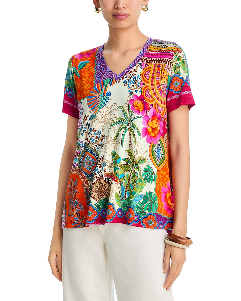 Johnny Was The Janie Favorite Short Sleeve V Neck Swing Tee