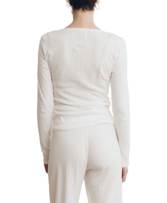 Maia Scoop Neck Pointelle Top