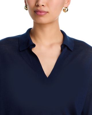 Wool Silk Knit 3/4 Sleeve Top