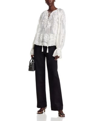 Florence Lace Up Blouse