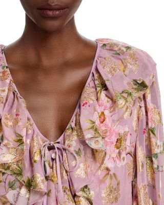 Leia Jacquard Ruffle Blouse