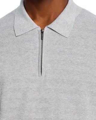 Chevron Quarter Zip Knit Polo Shirt