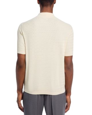 Chevron Quarter Zip Knit Polo Shirt