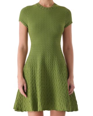 Short Sleeve Cable Knit Dress