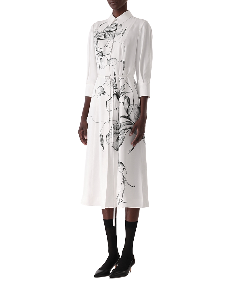Jason Wu Collection Shadow Floral Silk Twill Shirtdress