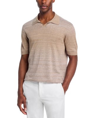 Tonal Stripe Knit Polo Shirt