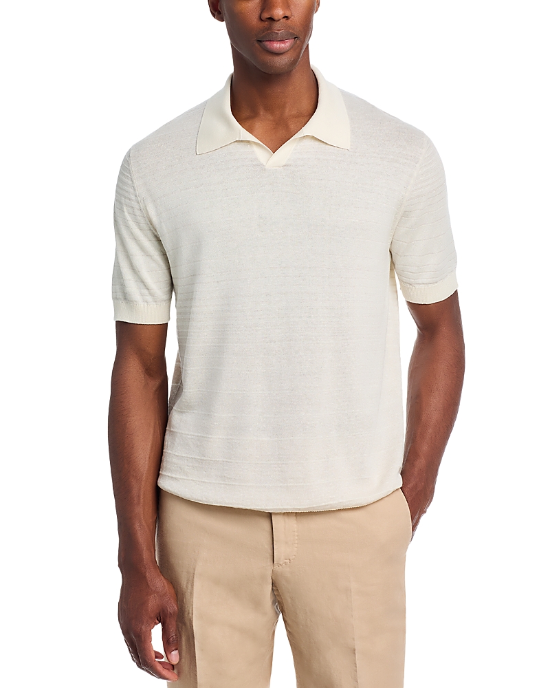 Maurizio Baldassari Tonal Stripe Knit Polo Shirt