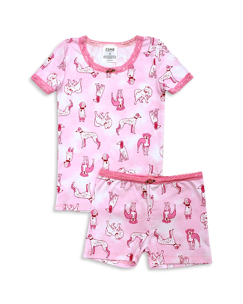 Esme Girls' Paw Club Short Sleeved Shorts Pajama Set - Little Kid
