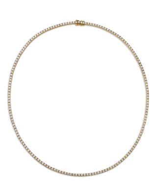 Diamond Tennis Necklace in 14K Yellow Gold, 6.75 tcw