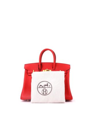 Birkin 25 Handbag Red Swift with Gold Hardware