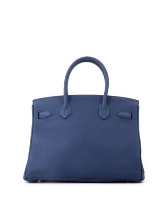 Birkin 30 Handbag Blue Togo with Palladium Hardware