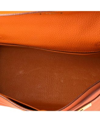 Kelly 28 Handbag Orange Togo with Gold Hardware