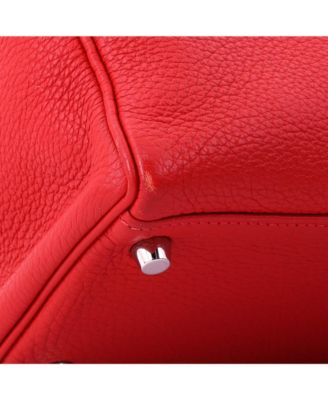 Kelly 32 Handbag Red Togo with Palladium Hardware