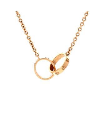  Love Interlocking Necklace 18K Rose Gold, 17.25"