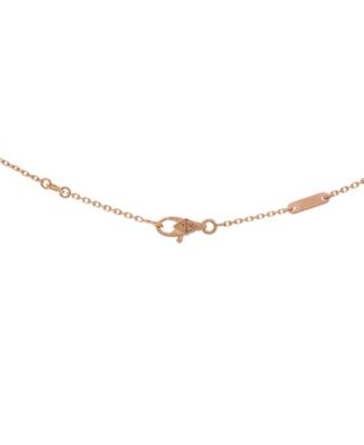  Sweet Alhambra Heart Pendant Necklace 18K Rose Gold and Carnelian, 15.5"