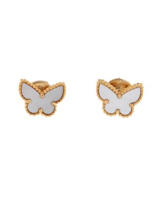  Sweet Alhambra Butterfly Stud Earrings 18K Gold and Mother of Pearl