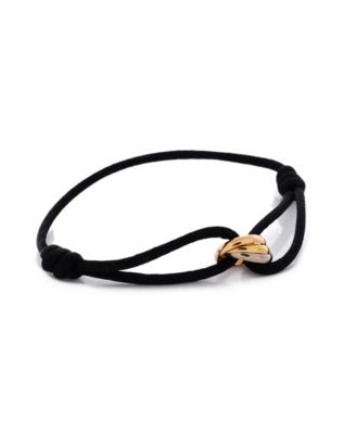  Trinity On Cord Bracelet Silk Cord with 18K Tricolor Gold
