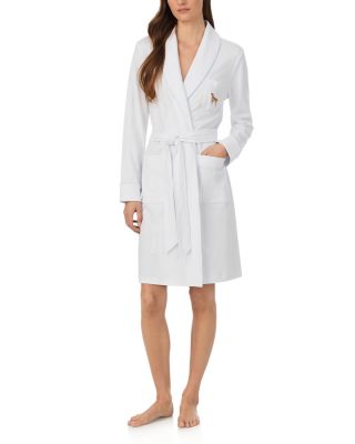  Long Sleeve Textured Woven Shawl Collar Robe