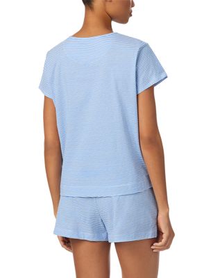 Short Sleeve Fashion Knit Crewneck Boxer Pajama Set