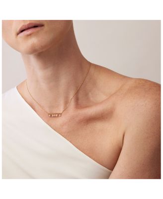 18K Yellow Gold Barre Floating Diamond Necklace, 18"