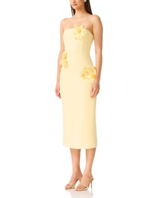 Ilana Floral Appliqu&eacute; Midi Dress