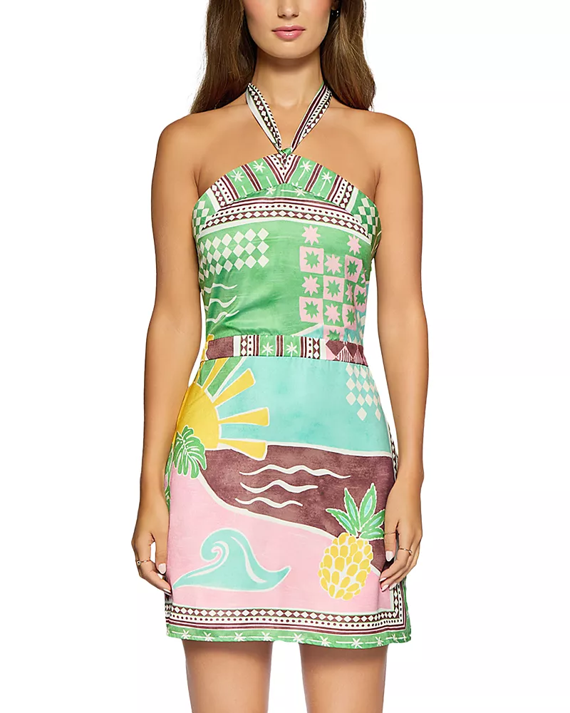 Lost and Waner Isla Spell Halter Mini Dress