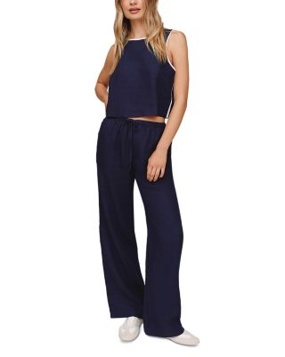 Contrast Keyhole Tank Top & Sport Stripe Pants
