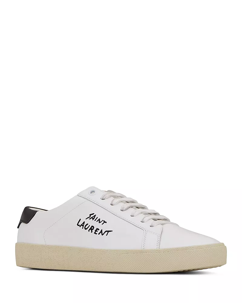 Saint Laurent Men's Court Classic Sl/06 Embroidered Sneakers