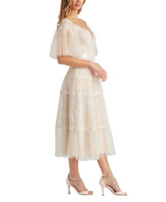  Tresca Embroidered Tulle Midi Dress