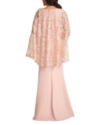  Margolin Embroidered Cape Gown