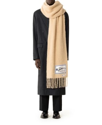 Fringed Wool Scarf with 22 Faubourg Label