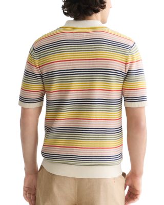 Striped Structured Knitted Regular Fit Polo