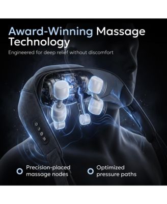 Wave Heated Neck & Back Massager with Heat, Cordless and Hands-Free