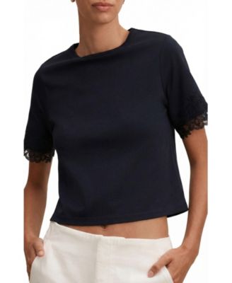  Women's Rosemary Lace Trim Tee