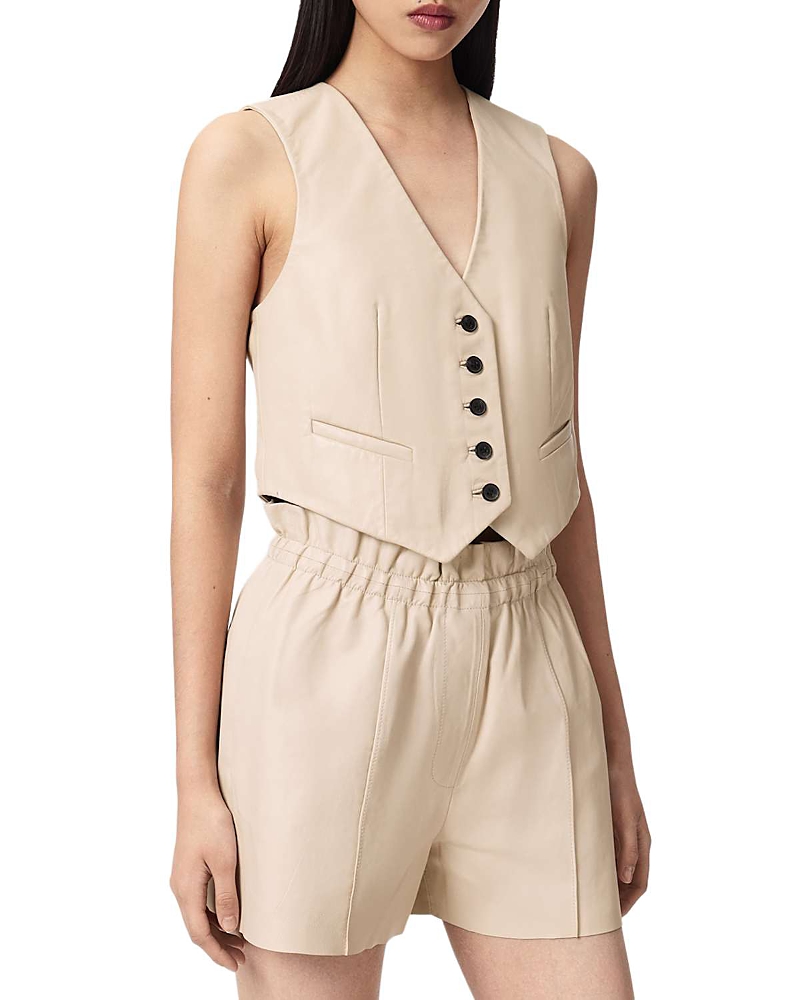 Allsaints Arla Lea Leather Waistcoat