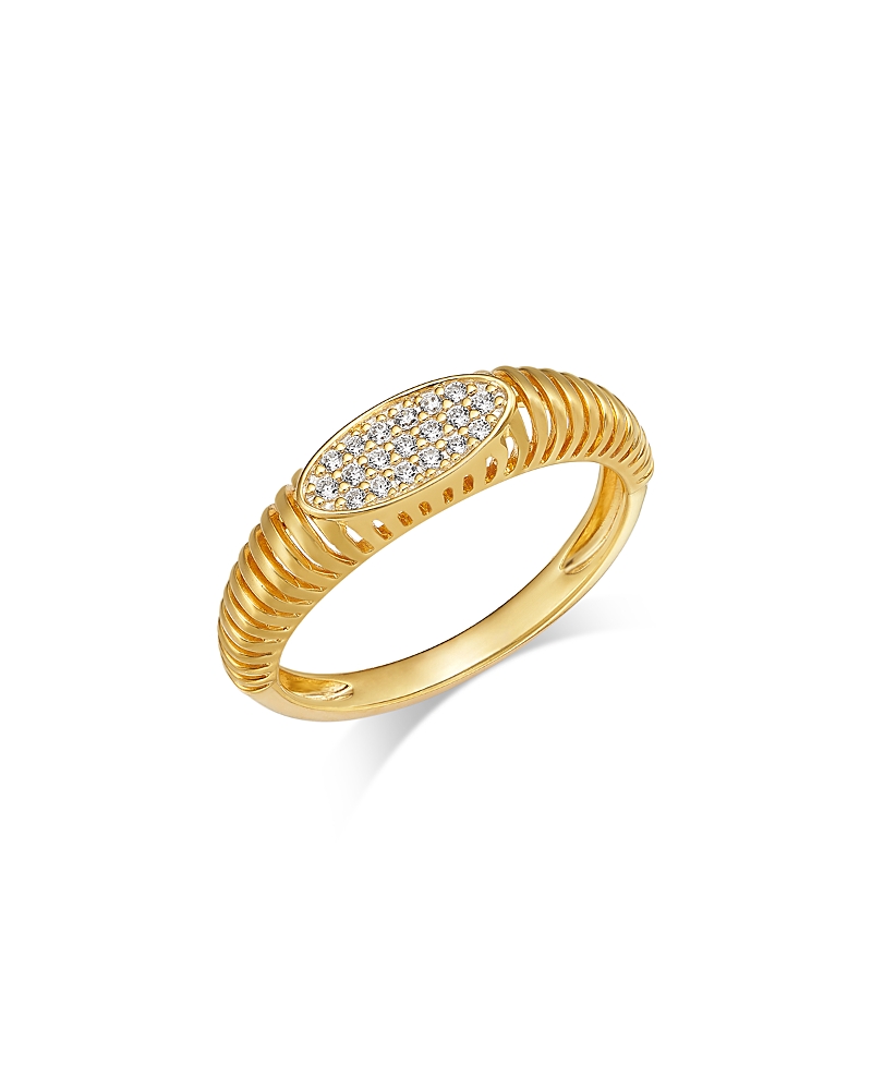 Bloomingdale's Fine Collection Diamond Textured Pave Band in 14K Yellow Gold, 0.10 tcw