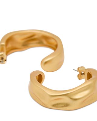 Halle Hammered C Hoop Earrings