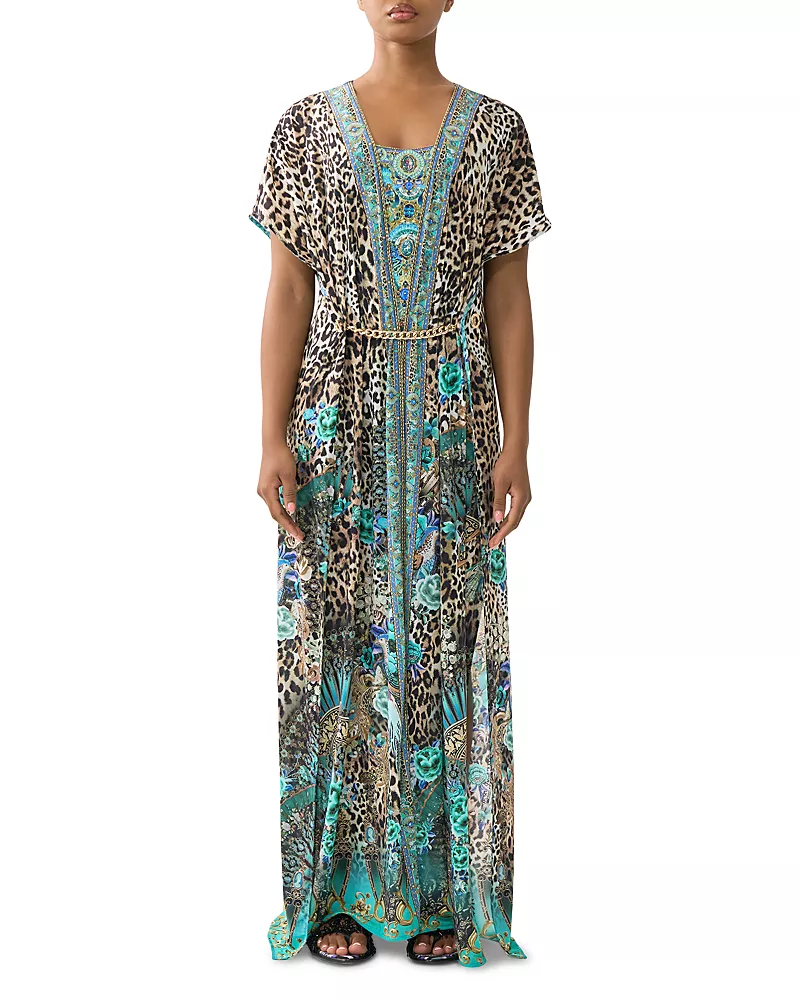 Camilla Front Split Beach Maxi Dress Swim Cover-Up